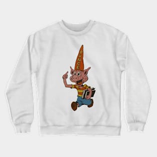 dunce pig cartoon vintage design Crewneck Sweatshirt